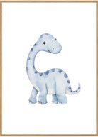 blå dinosaur plakat træramme