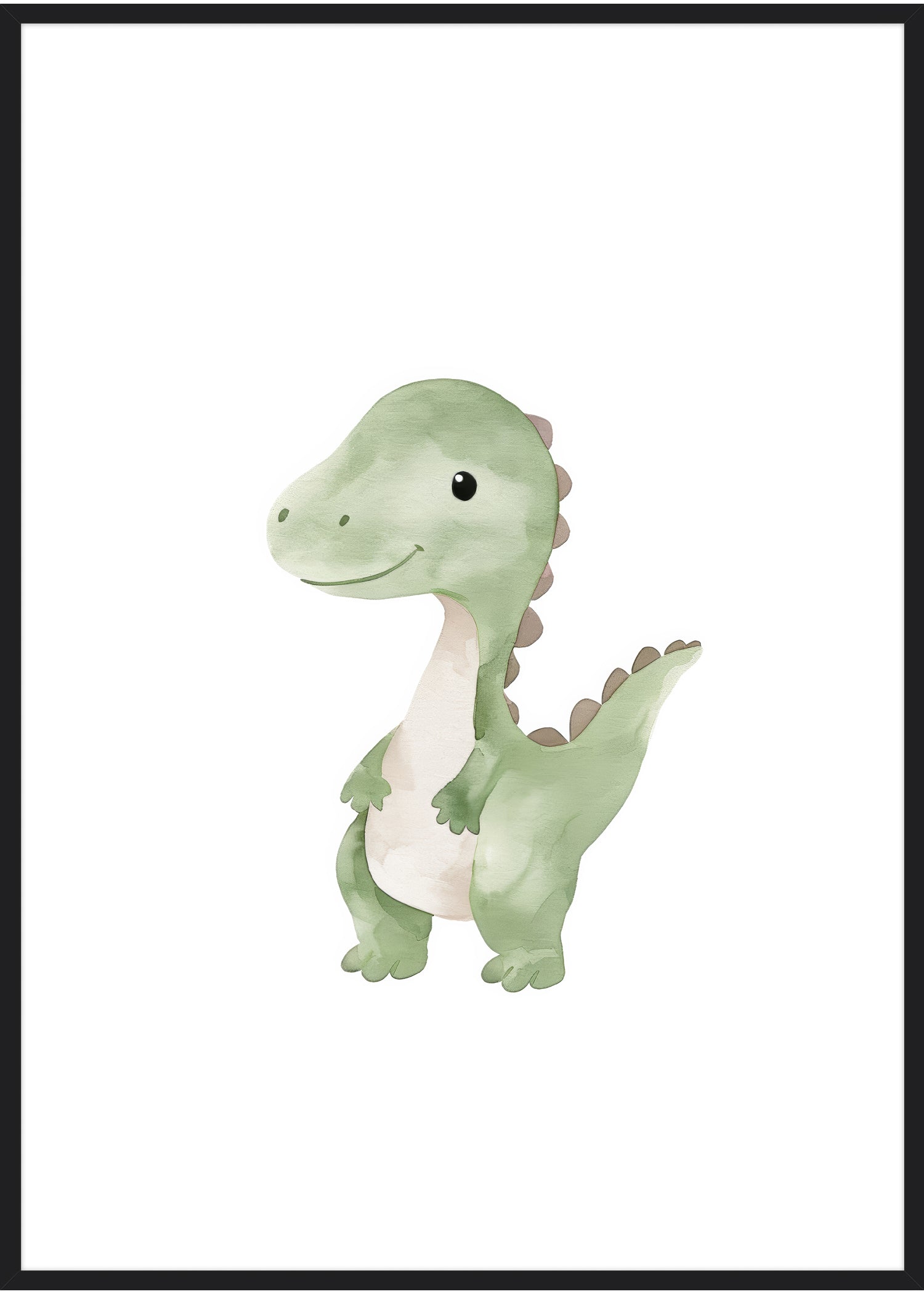dino plakat sort ramme