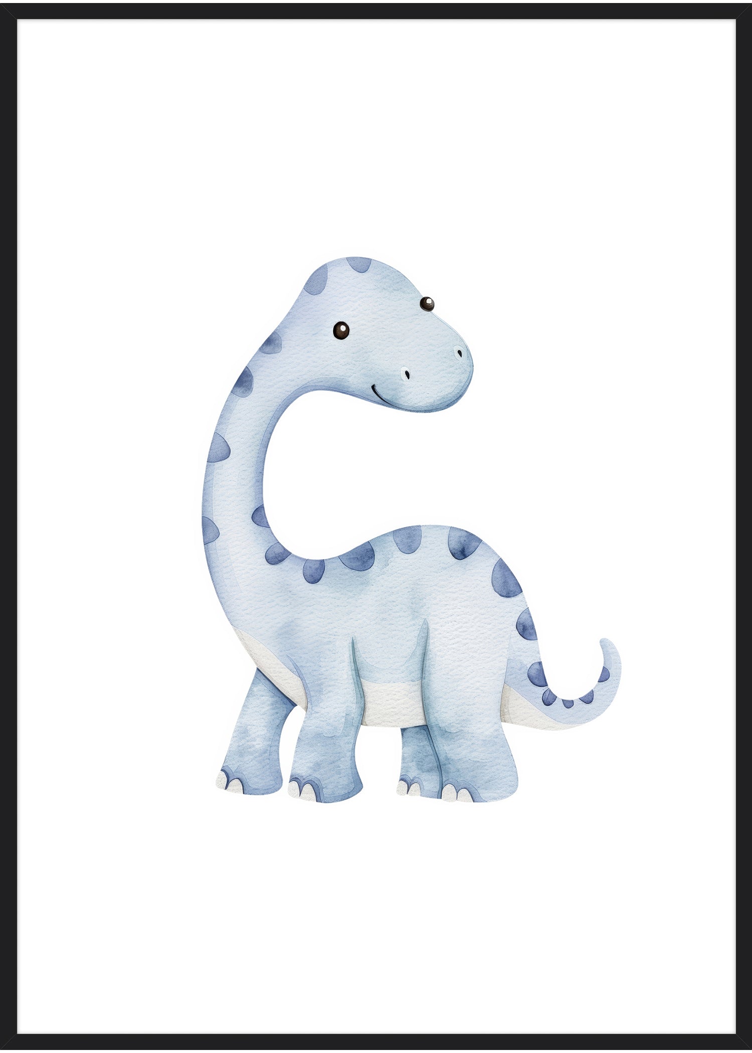dinosaur plakat sort ramme