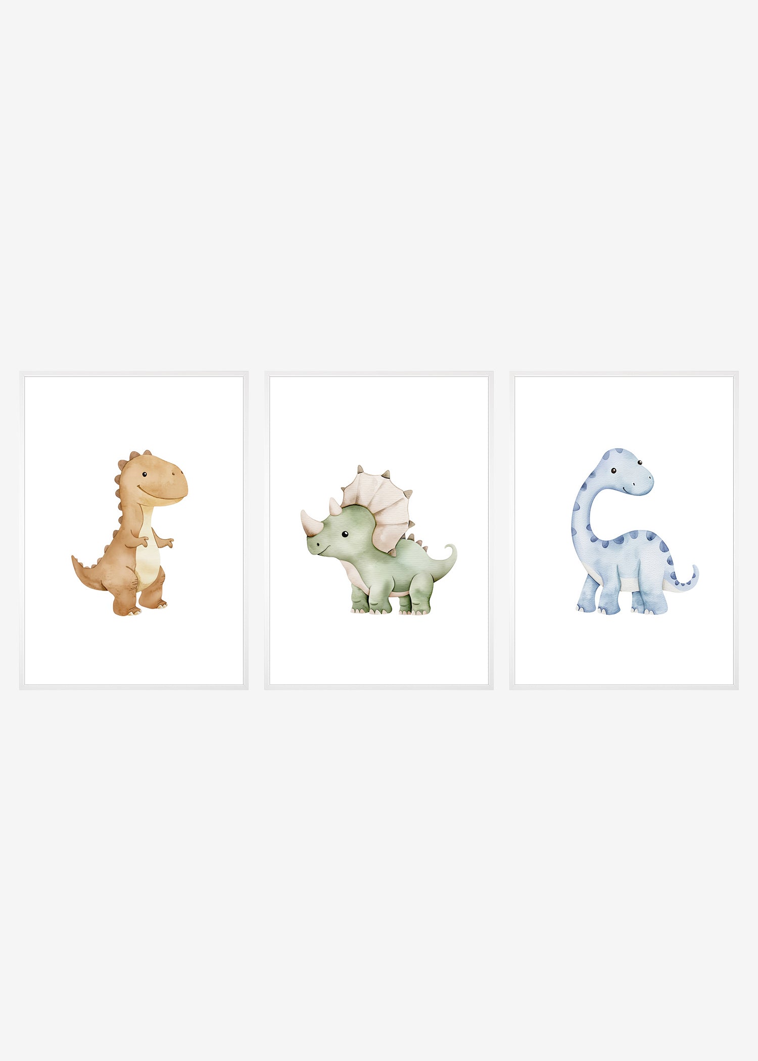 dinosaur plakater hvid ramme
