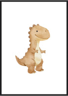 orange dinosaur plakat sort ramme