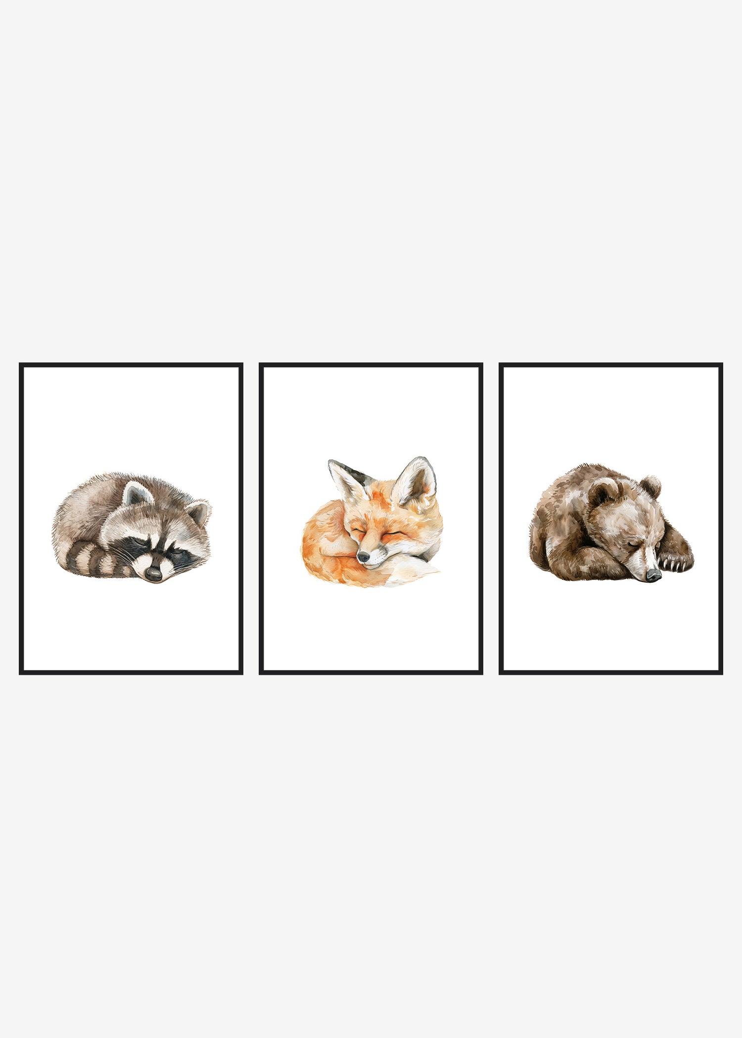 plakater med skovens dyr