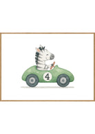 racerbil plakat med zebra