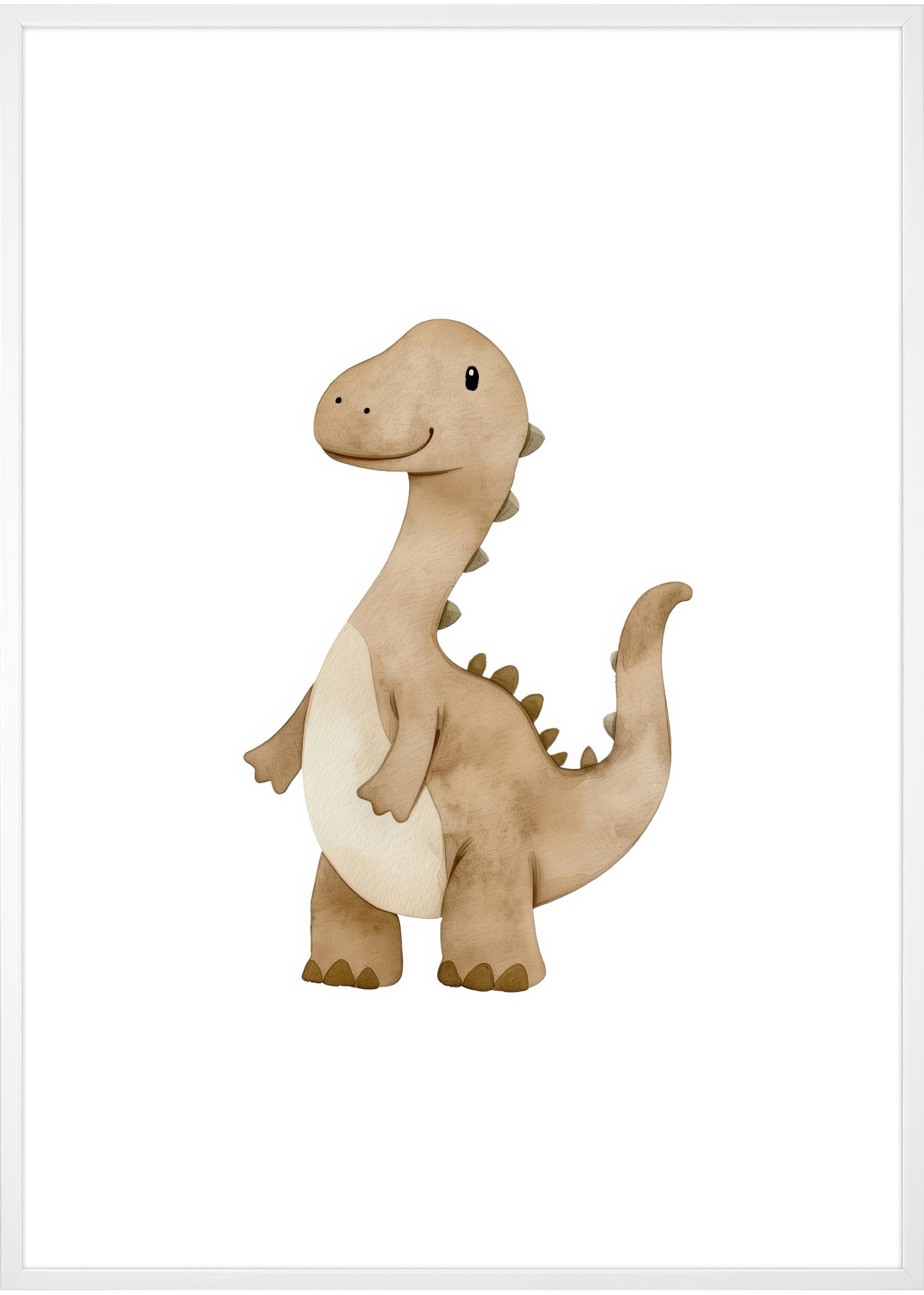 sød hvid dino plakat