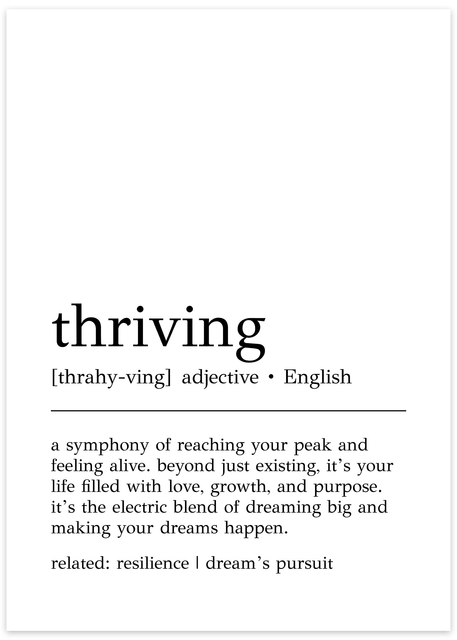 thriving plakat