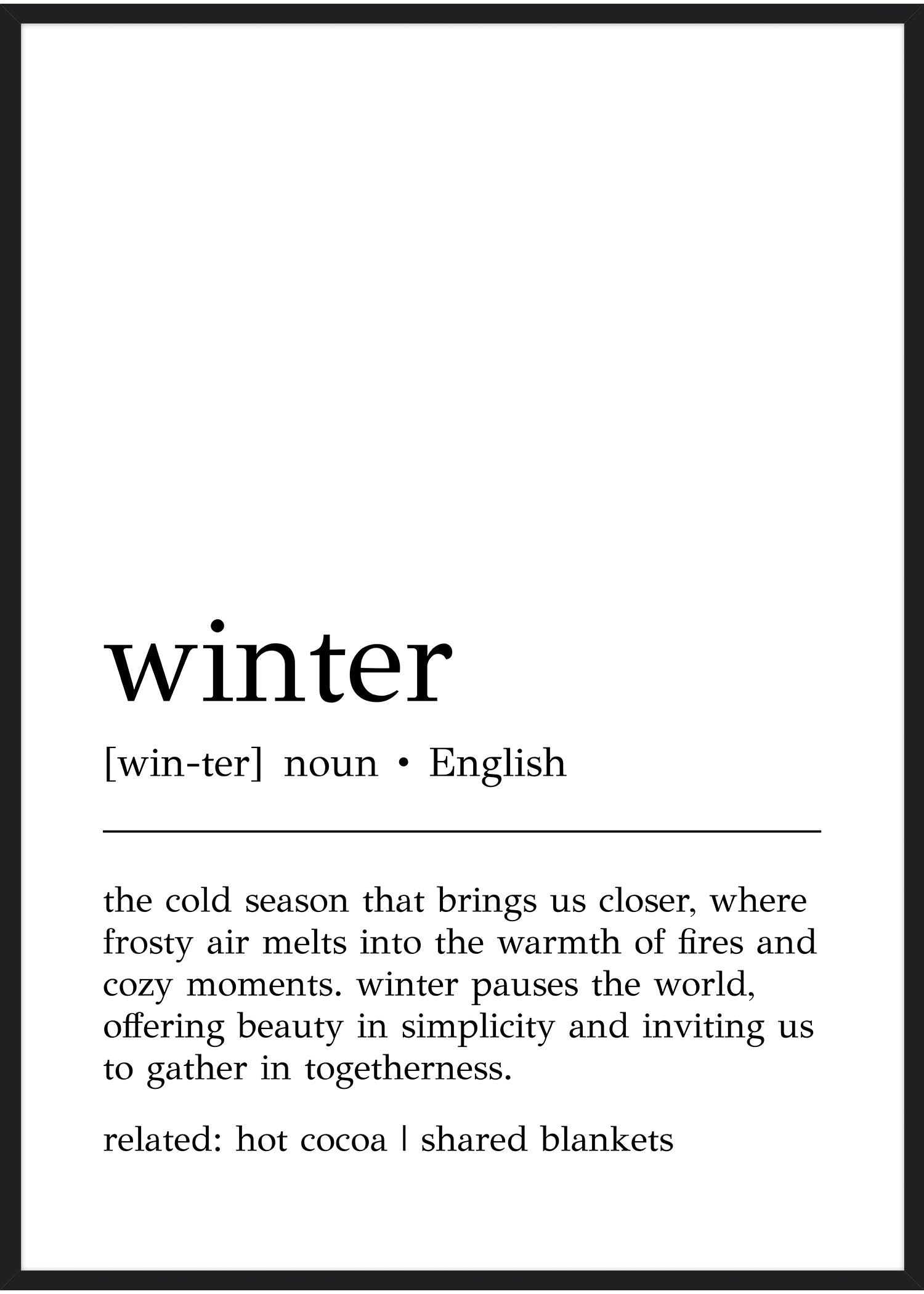 Winter Definition Plakat