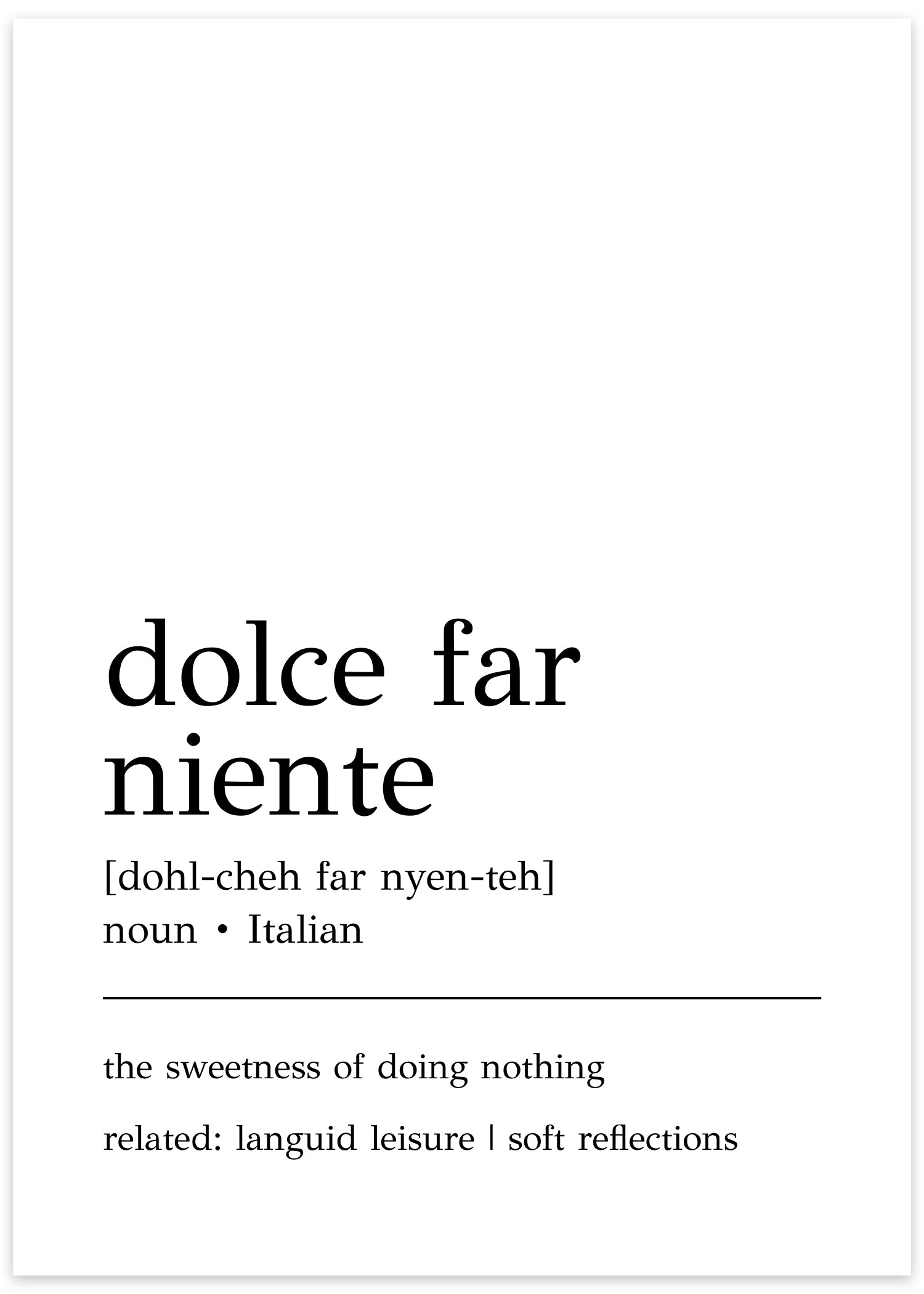 dolce far niente plakat