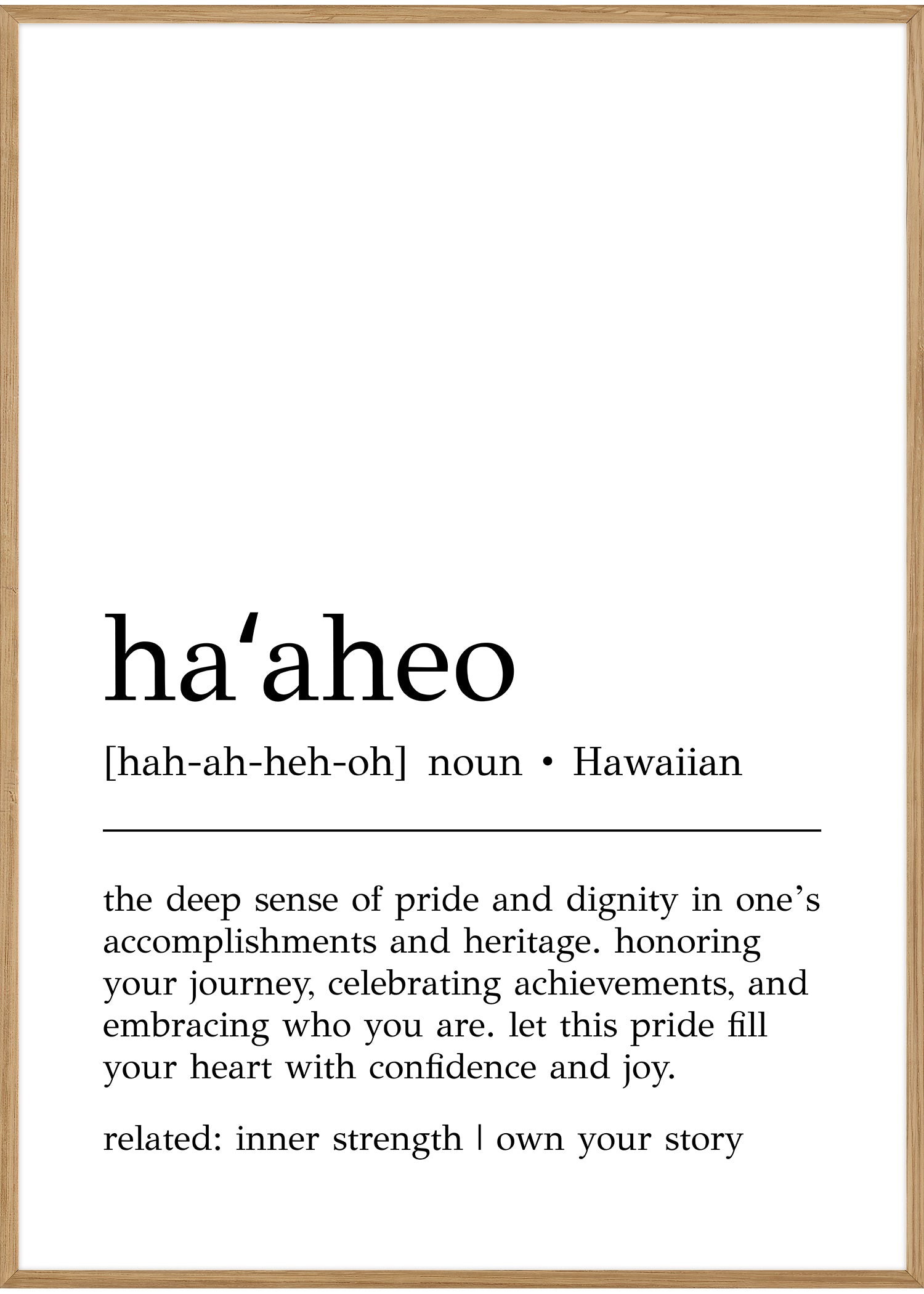 haaheo definition plakat