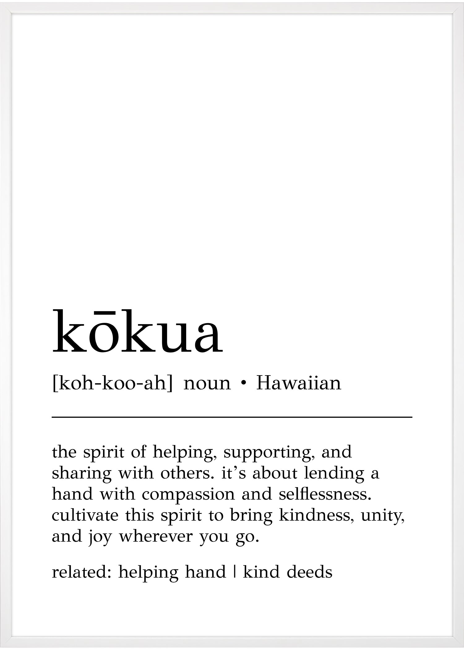 kokua definition plakat