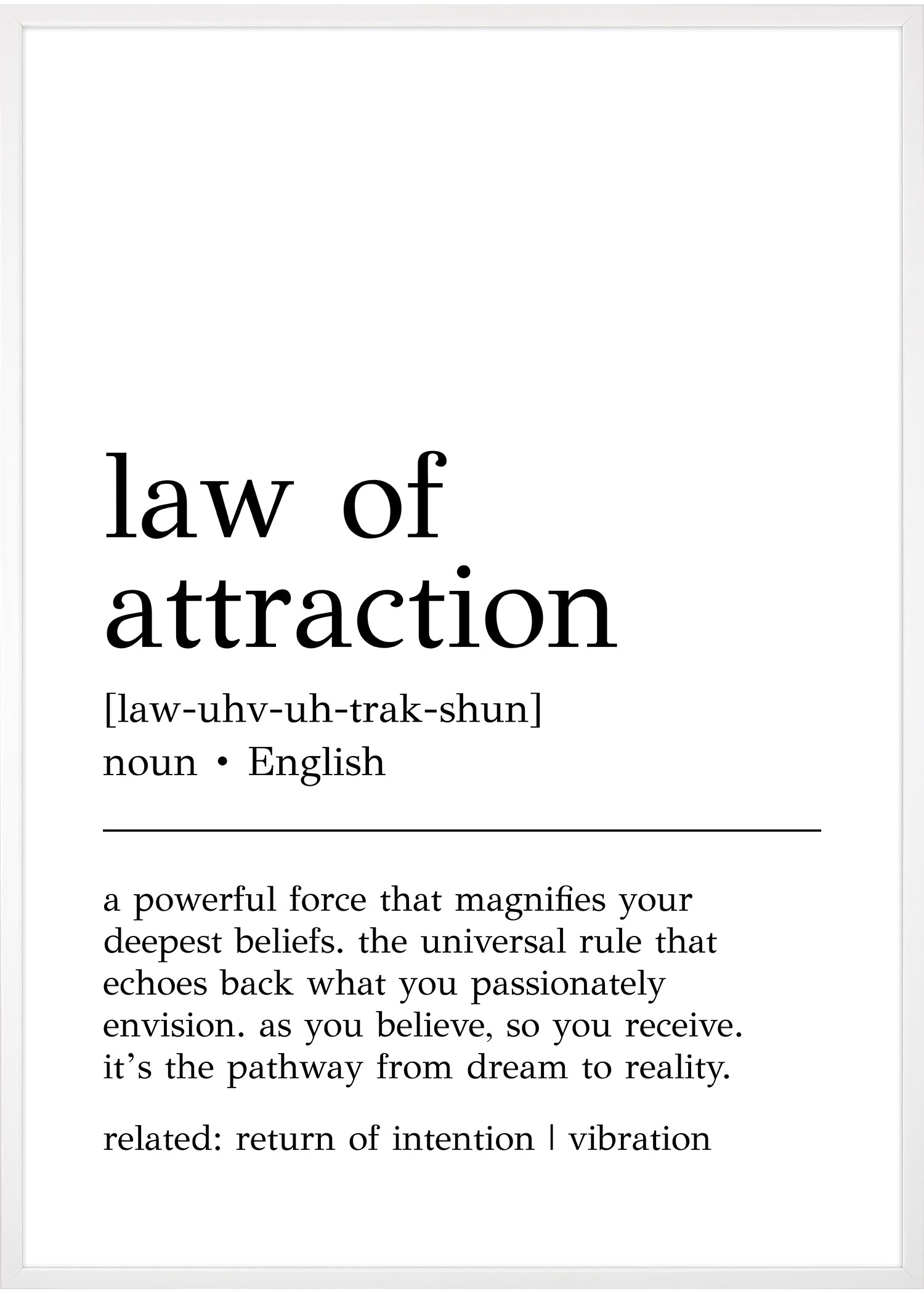 law of attraction definition plakat