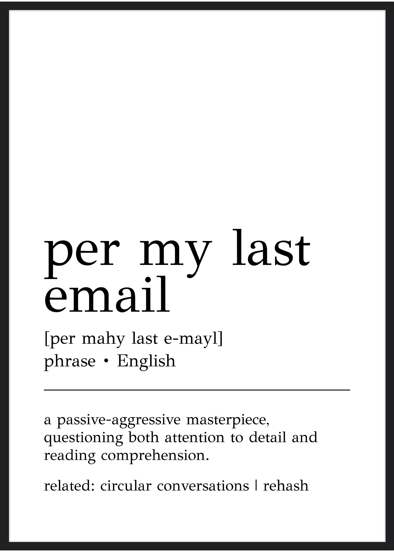 per my last email definition plakat