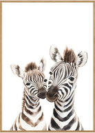  zebra mor og baby plakat